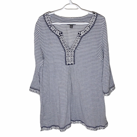 A pea in the pod maternity boho striped blouse size L - Picture 1 of 9